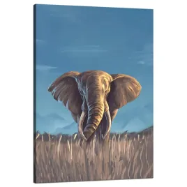 obraz-na-plotnie-olejny-styl-szary-wielki-slon-80x120-cm