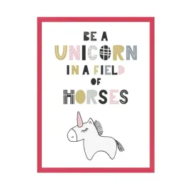 plakat-dzieciece-be-unicorn-24x30-cm-ramka-amarant