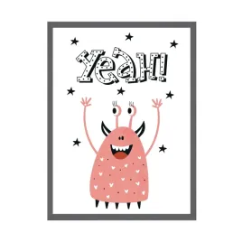 plakat-dzieciece-mlodziezowe-napis-yeah-24x30-cm-ramka-kamienna-szarosc