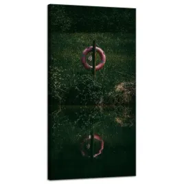 obraz-na-plotnie-natura-ciemne-jezioro-40x80-cm-mroczny-klimat-zielony