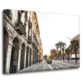 obraz-na-plotnie-miasto-architektura-70x50-cm-zabudowania-widok-palmy-droga