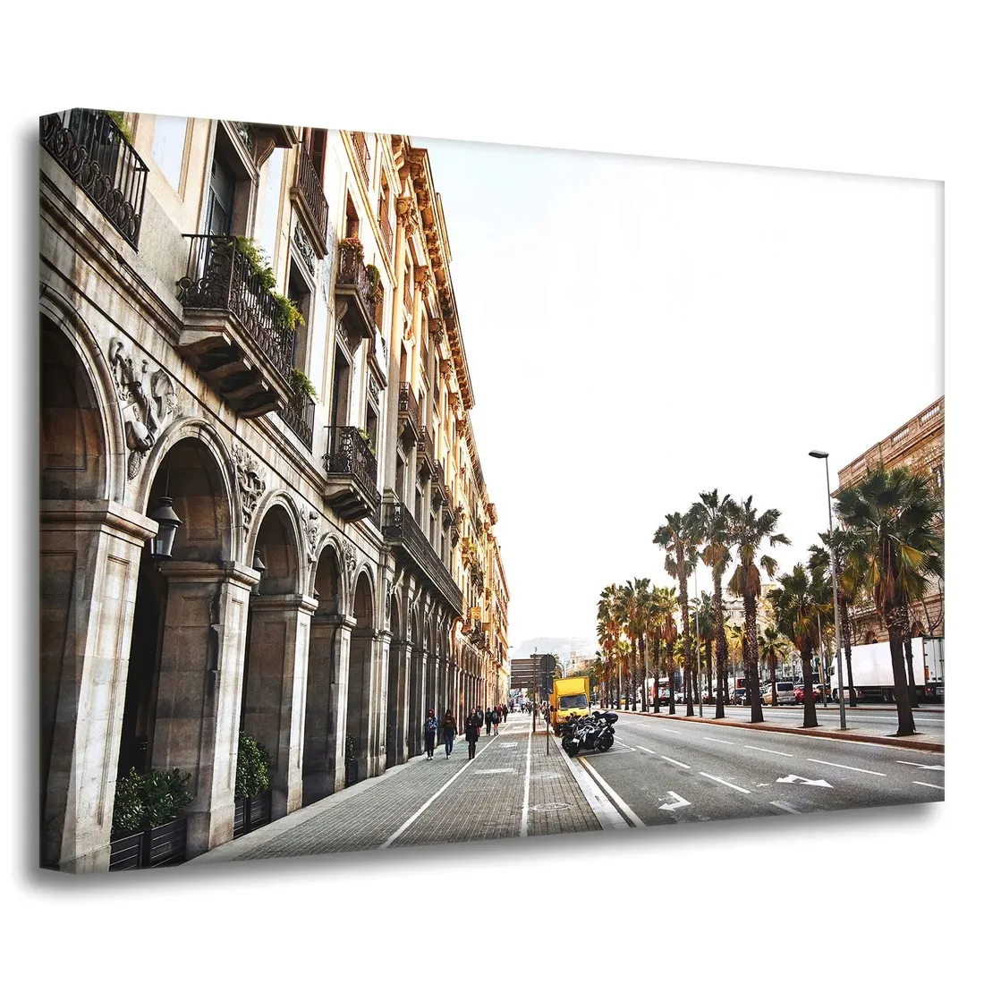 obraz-na-plotnie-miasto-architektura-70x50-cm-zabudowania-widok-palmy-droga-stan-nowy