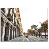 obraz-na-plotnie-miasto-architektura-70x50-cm-zabudowania-widok-palmy-droga-stan-nowy