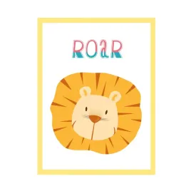 plakat-dzieciece-mlodziezowe-grafika-roar-24x30-cm-ramka-zolta
