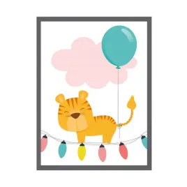 plakat-dzieciece-dla-dziecka-tygrysek-24x30-cm-ramka-kamienna-szarosc