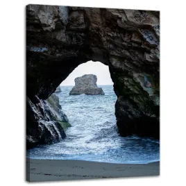obraz-na-plotnie-natura-luk-skalny-ocean-30x40-cm-natura-plaza-piasek-widok