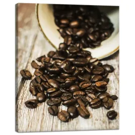 obraz-na-plotnie-kuchnia-ziarna-kawy-40x50-cm-drewniane-tlo-parzona-kawa