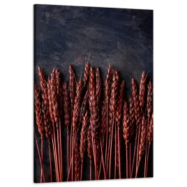 obraz-na-plotnie-botanika-ciemna-pszenica-60x90-cm-brazowa-na-ciemnym-tle