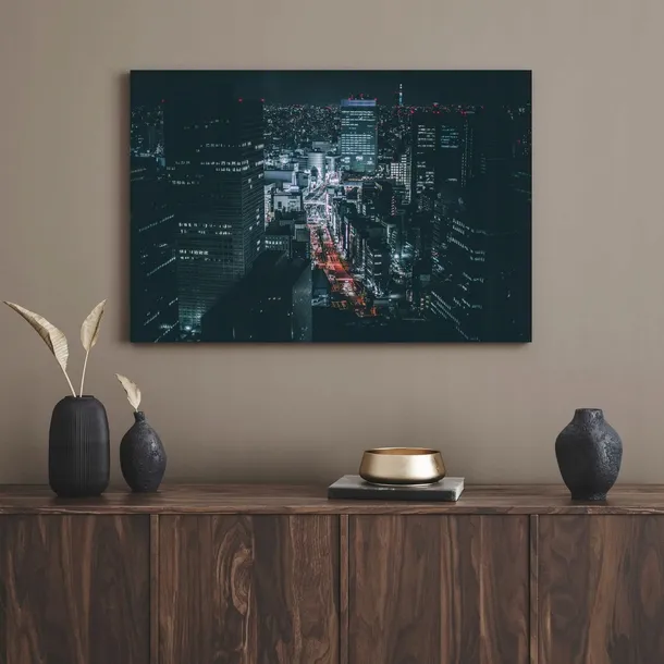 obraz-na-plotnie-architektura-tokyo-noca-70x50-cm-azja-japonia-z-lotu-ptaka-sposob-wykonania-druk-cyfrowy