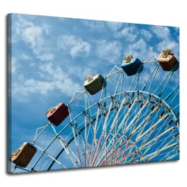 obraz-na-plotnie-architektura-park-rozrywki-100x80-kolo-mlynskie-wagoniki