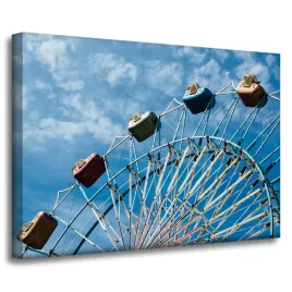 obraz-na-plotnie-architektura-park-rozrywki-70x50-kolo-mlynskie-wagoniki