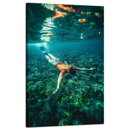 obraz-na-plotnie-ludzie-ocean-nurkowanie-50x80-cm-rafa-koralowa-wakacje