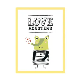 plakat-dzieciece-napis-love-monsters-24x30-cm-ramka-zolta