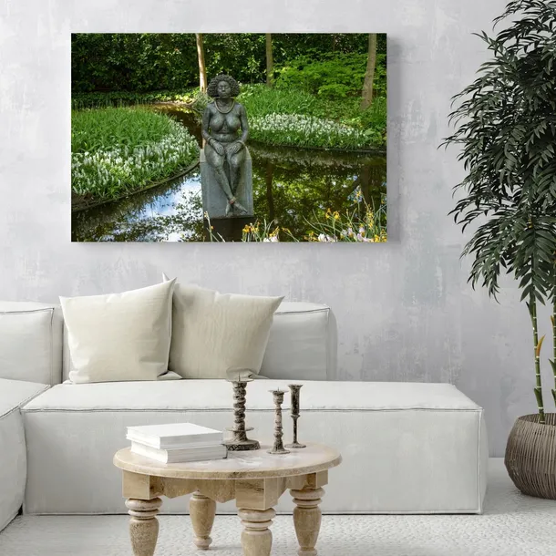 obraz-na-plotnie-architektura-rzezba-kobiet-70x50-posag-kobiety-w-naturze-format-poziomy