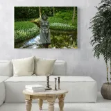 obraz-na-plotnie-architektura-rzezba-kobiet-70x50-posag-kobiety-w-naturze-format-poziomy