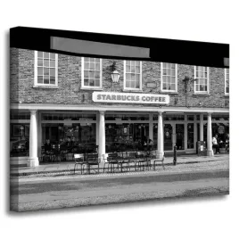 obraz-na-plotnie-architektura-starbucks-70x50-cmczarno-biale-szarosc-miasto