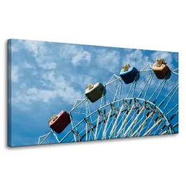 obraz-na-plotnie-architektura-park-rozrywki-80x40-kolo-mlynskie-wagoniki
