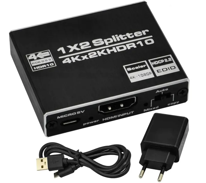 Rozdzielacz SPLITTER HDMI 2.0 1x2 4K UHD HDCP 2.2