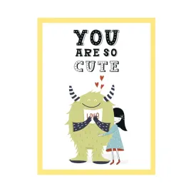 plakat-dzieciece-you-are-so-cute-24x30-cm-ramka-zolta