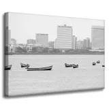 obraz-na-plotnie-architektura-lodki-miasto-70x50-czarno-bialy-zabudowania