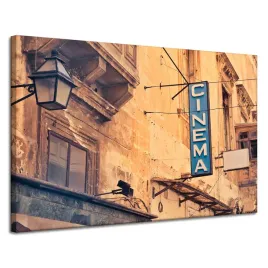 obraz-na-plotnie-vintage-retro-tablica-kino-120x80-przygaszona-kolorystyka