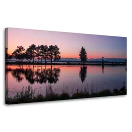 obraz-na-plotnie-zachod-slonca-nad-woda-80x40-cm-refleksyjny-nastroj-widok