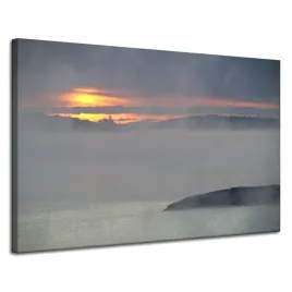 obraz-na-plotnie-natura-zachodzace-slonce-120x80-mglisty-krajobraz-widok