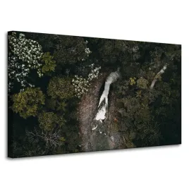 obraz-na-plotnie-wodospad-z-lotu-ptaka-100x60-cm-strumien-natura-las-drzewa