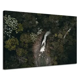obraz-na-plotnie-wodospad-z-lotu-ptaka-120x80-cm-strumien-natura-las-drzewa