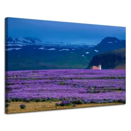 obraz-na-plotnie-natura-pole-lawendy-120x80-cm-fioletowe-kwiaty-gory-zachod