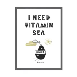 plakat-dzieciece-i-need-vitamin-sea-24x30-cm-ramka-kamienna-szarosc