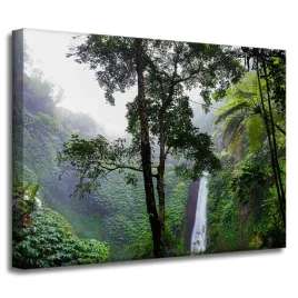 obraz-na-plotnie-natura-las-tropikalny-40x30-cm-tropikalne-rosliny-wodospad