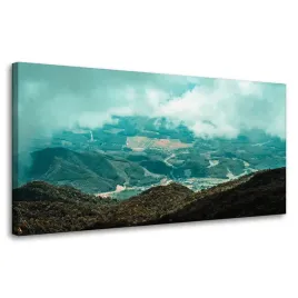 obraz-na-plotnie-natura-krajobraz-wyzyny-80x40-cm-chmury-widok-z-gory-pola