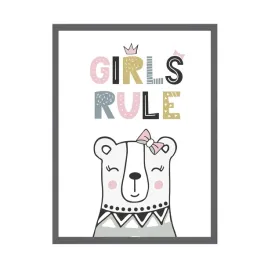 plakat-dzieciece-girls-rule-24x30-cm-ramka-kamienna-szarosc