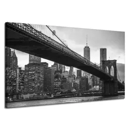 obraz-na-plotnie-manhatan-most-czarno-biale-120x70-stany-zjednoczone-usa