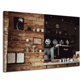 obraz-na-plotnie-drewniana-retro-kuchnia-120x80-cm-kawiarnia-ekspres-kawowy