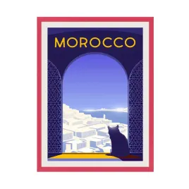 plakat-panstwa-maroko-afryka-zwierzeta-kot-24x30-cm-ramka-amarant