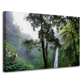 obraz-na-plotnie-natura-las-tropikalny-90x60-cm-tropikalne-rosliny-wodospad