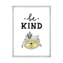 plakat-dzieciece-napis-be-kind-24x30-cm-ramka-srebrna