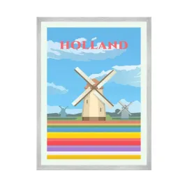 plakat-panstwa-holandia-europa-domki-24x30-cm-ramka-srebrna