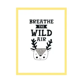 plakat-dzieciece-napis-breathe-the-wild-air-24x30-cm-ramka-zolta