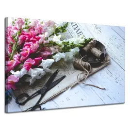 obraz-na-plotnie-flora-lwie-paszcze-120x80-cm-bukiet-kwiatow-botanika