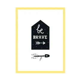 plakat-dzieciece-napis-be-brave-24x30-cm-ramka-zolta