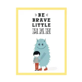 plakat-dzieciece-napis-be-brave-little-man-24x30-cm-ramka-zolta