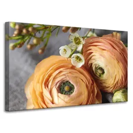 obraz-na-plotnie-botanika-kwiaty-100x60-cm-pomaranczowy-jaskier-japonski