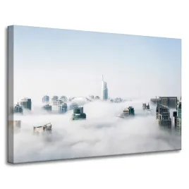 obraz-na-plotnie-architektura-drapacz-chmur-90x60-usa-niebo-mgla-wiezowce