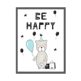 plakat-urodzinowy-be-happy-szczescie-impreza-24x30-cm-ramka-szara