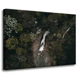 obraz-na-plotnie-wodospad-z-lotu-ptaka-70x50-cm-strumien-natura-las-drzewa