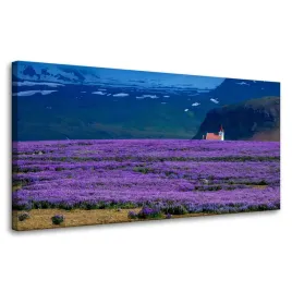 obraz-na-plotnie-natura-pole-lawendy-80x40-cm-fioletowe-kwiaty-gory-zachod