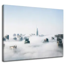 obraz-na-plotnie-architektura-drapacz-chmur-100x80-usa-niebo-mgla-wiezowce